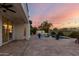 Beautiful backyard with pool, spa, patio, landscaping, string lights, and views at 861 E Canyon Way, Chandler, AZ 85249