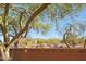 Backyard view shows a view to the desert landscape, with desert trees and Arizona mountains at 8687 W Bajada Rd, Peoria, AZ 85383