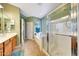 Relaxing bathroom with a soaking tub, separate shower, and stylish finishes at 8687 W Bajada Rd, Peoria, AZ 85383