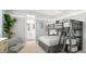 bedroom featuring a bunk bed, modern decor, and an ensuite bathroom at 10043 S 23Rd Dr, Phoenix, AZ 85041