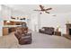 Open concept living room is next to the kitchen at 1420 W Raven Dr, Chandler, AZ 85286