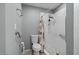 Beautiful bathroom featuring a modern shower and stylish fixtures and tile at 1670 E Whitten St, Chandler, AZ 85225