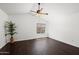 Bright bedroom with vaulted ceiling and hardwood floors at 18031 N 12Th Pl, Phoenix, AZ 85022