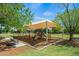 Playground equipment with sunshade is surrounded by lush greenery and seating under shade trees at 2264 S Don Carlos --, Mesa, AZ 85202