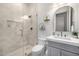 Stylish bathroom with glass shower, marble counters, and tasteful décor at 3684 E Boot Track Trl, Gilbert, AZ 85296