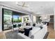 Open living area with elegant furnishings, expansive windows, and seamless flow to outdoor space at 3684 E Boot Track Trl, Gilbert, AZ 85296