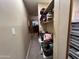 Walk-in closet features organizers, shelving, a variety of purses and bags, and neutral walls and carpet at 4626 W Altadena Ave, Glendale, AZ 85304