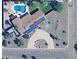Aerial view of property showing layout, pool, solar panels, and expansive desert landscaping at 6532 E Aster Dr, Scottsdale, AZ 85254