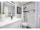 Bathroom featuring new tub, shower, sink, and fixtures at 15411 W Amelia Dr, Goodyear, AZ 85395