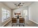 Dining room with stylish table set and backyard views at 15411 W Amelia Dr, Goodyear, AZ 85395