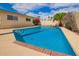 Inviting swimming pool with clear blue water, ideal for relaxation and recreation in your backyard oasis at 1887 E La Donna Dr, Tempe, AZ 85283