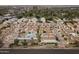 Stunning aerial view of townhomes featuring a community pool and well-maintained landscaping at 33 W Missouri Ave # 17, Phoenix, AZ 85013