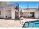 Backyard with patio, a swimming pool, hot tub and a metal spiral staircase to the roof at 5345 E Mclellan Rd # 123, Mesa, AZ 85205