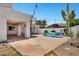 Resort style backyard featuring desert landscaping, covered patio, swimming pool and spa at 5345 E Mclellan Rd # 123, Mesa, AZ 85205