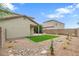 Private backyard features brick-paved patio and synthetic grass lawn at 1410 S Boulder St # A, Gilbert, AZ 85296