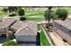 Aerial view of backyard featuring low maintenance turf, rock landscaping, and a pergola at 1410 S Boulder St # A, Gilbert, AZ 85296
