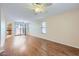 Large living space features wood floors and windows for natural light at 2862 E Megan St, Gilbert, AZ 85295