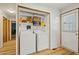 Well-lit laundry area with shelving and access to the back door at 4065 E University -- # 433, Mesa, AZ 85202