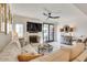 Cozy living room featuring a fireplace, comfortable sofa, and stylish decor at 6131 N 28Th Pl, Phoenix, AZ 85016