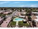 Aerial view of community pool and surrounding neighborhood at 713 W Boxelder Pl, Chandler, AZ 85225