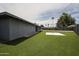 Spacious backyard featuring artificial grass, secure fencing, and plenty of room for outdoor activities and entertaining at 7201 N 16Th Dr, Phoenix, AZ 85021