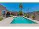 Stunning backyard showcasing a sparkling pool, patio, and lush greenery for ultimate relaxation at 7302 E Rose Ln, Scottsdale, AZ 85250