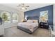 A cozy bedroom features a tufted headboard, two windows, and two side tables at 897 E Cherry Hills Dr, Chandler, AZ 85249