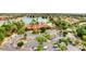 An aerial view of the impressive clubhouse and meticulously maintained landscaping at 1502 E Treasure Cove Dr, Gilbert, AZ 85234
