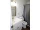 Updated bathroom featuring gray shower curtain and modern sink vanity at 2144 E Center Ln # 3, Tempe, AZ 85281