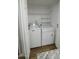 Bright laundry area equipped with shelving and modern washing machine at 2144 E Center Ln # 3, Tempe, AZ 85281