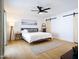 Light-filled bedroom with wood floors, natural light, and modern furnishings at 6835 E Friess Dr, Scottsdale, AZ 85254