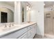Bathroom vanity with double sinks, updated hardware and fixtures, and a shower at 1735 E Hope St, Mesa, AZ 85203