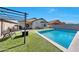 Backyard features a sparkling pool, outdoor seating, and artificial turf for low maintenance at 2716 W Sunland Ave, Phoenix, AZ 85041