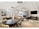Spacious lounge area with a fireplace, television, and comfortable seating for residents' enjoyment at 3801 N Goldwater Blvd # 201, Scottsdale, AZ 85251