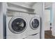 Stacked washer and dryer maximize space in this convenient laundry area. Clean, efficient, and ready to use at 747 S Extension Rd # 113, Mesa, AZ 85210