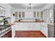 Beautiful kitchen featuring white cabinetry, wood countertops, and modern fixtures at 1233 E El Camino Dr, Phoenix, AZ 85020