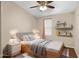 Cozy bedroom with built-in storage under the bed, and cute decor on the shelves at 320 E Mckellips Rd # 163, Mesa, AZ 85201