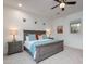 Bedroom features a ceiling fan and comfortable furniture at 35443 N 87Th Pl, Scottsdale, AZ 85266