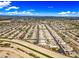 Expansive aerial view of a well-planned community with tidy homes and a scenic canal, all under a clear blue sky at 18495 W Rimrock St, Surprise, AZ 85388