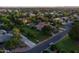 Overhead angle of neighborhood street showing lush, mature trees, established landscaping and well-kept lawns at 2107 E Park Ave, Gilbert, AZ 85234