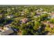 Aerial view showcases a home with a pool and backyard oasis in a vibrant, established neighborhood at 2107 E Park Ave, Gilbert, AZ 85234