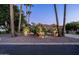 Lush landscaping enhances this home's curb appeal with palm trees at 2107 E Park Ave, Gilbert, AZ 85234