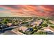 Panoramic overhead shot showcasing the community's desert landscape, solar panels and proximity to neighborhood amenities at 2343 E Morelos St, Chandler, AZ 85225