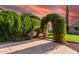 Green arch in backyard featuring landscaped area and decorative plants, perfect for outdoor enjoyment at 2343 E Morelos St, Chandler, AZ 85225