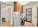 Laundry room features newer washer and dryer set and storage above at 28 E 14Th St, Tempe, AZ 85281