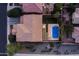 Aerial shot showcasing a luxury pool and outdoor living space at 3664 E Narrowleaf Dr, Gilbert, AZ 85298