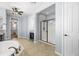 Bright bathroom featuring a walk-in shower with black trim and a separate soaking tub at 3664 E Narrowleaf Dr, Gilbert, AZ 85298