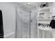 Bathroom features a standing shower and a vanity sink with decorative accents and modern fixtures at 4065 E University Dr # 332, Mesa, AZ 85205