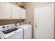 Clean and functional laundry room with white appliances and ample cabinet space at 4117 E Molly Ln, Cave Creek, AZ 85331