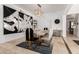 Dining room featuring statement art, marble dining table, and modern decor at 84 E Joseph Way, Gilbert, AZ 85295